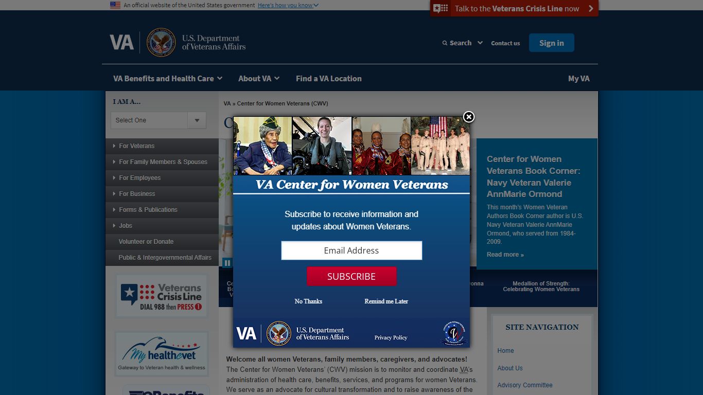 Center for Women Veterans (CWV) - Veterans Affairs